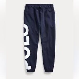 Polo Ralph Lauren double-knit logo jogger pant in navy blue spellout